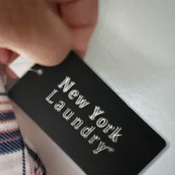 NWT New York Laundry Tie Front Plaid Buttom up Women’s Plus size 3X Blouse shirt - Picture 8 of 9